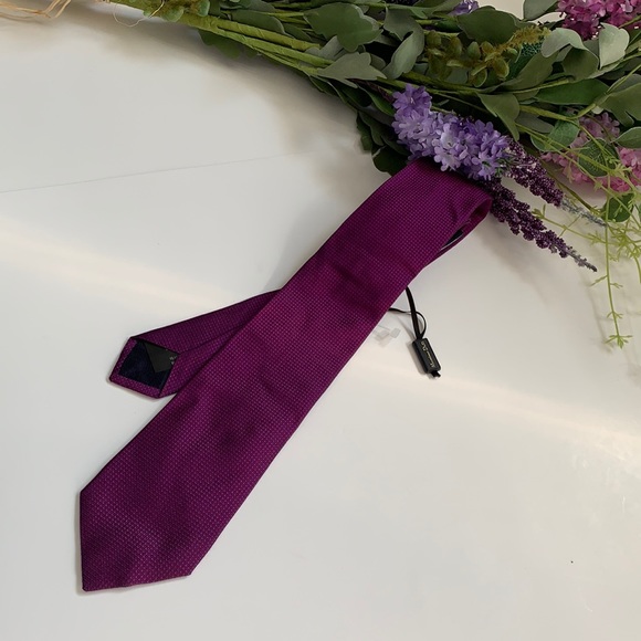 Massimo Dutti dark purple slim tie new Italy - Picture 2 of 4